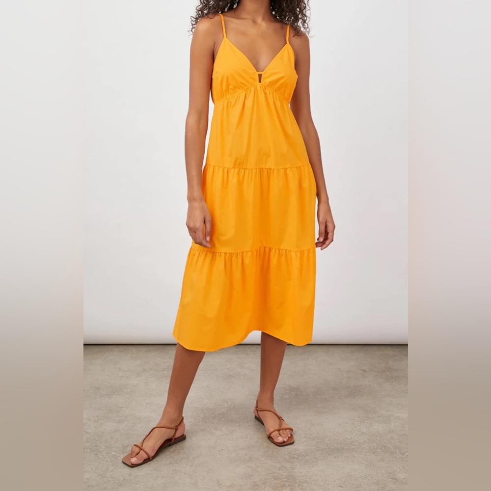 Rails Yellow Tiered Midi Dress